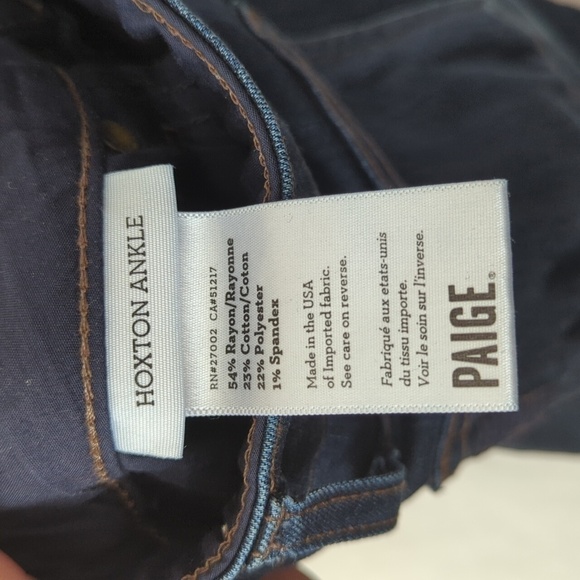 Paige Hoxton Dark Wash High Rise Slim Straight Jean Size 29 - Picture 8 of 8